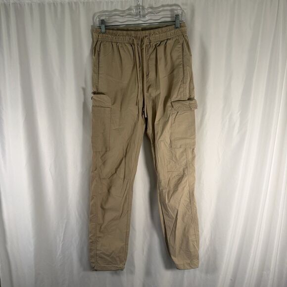 csg Other - CSG Tactical Joggers Men's Medium Beige Drawstring Cargo Snap Pockets
